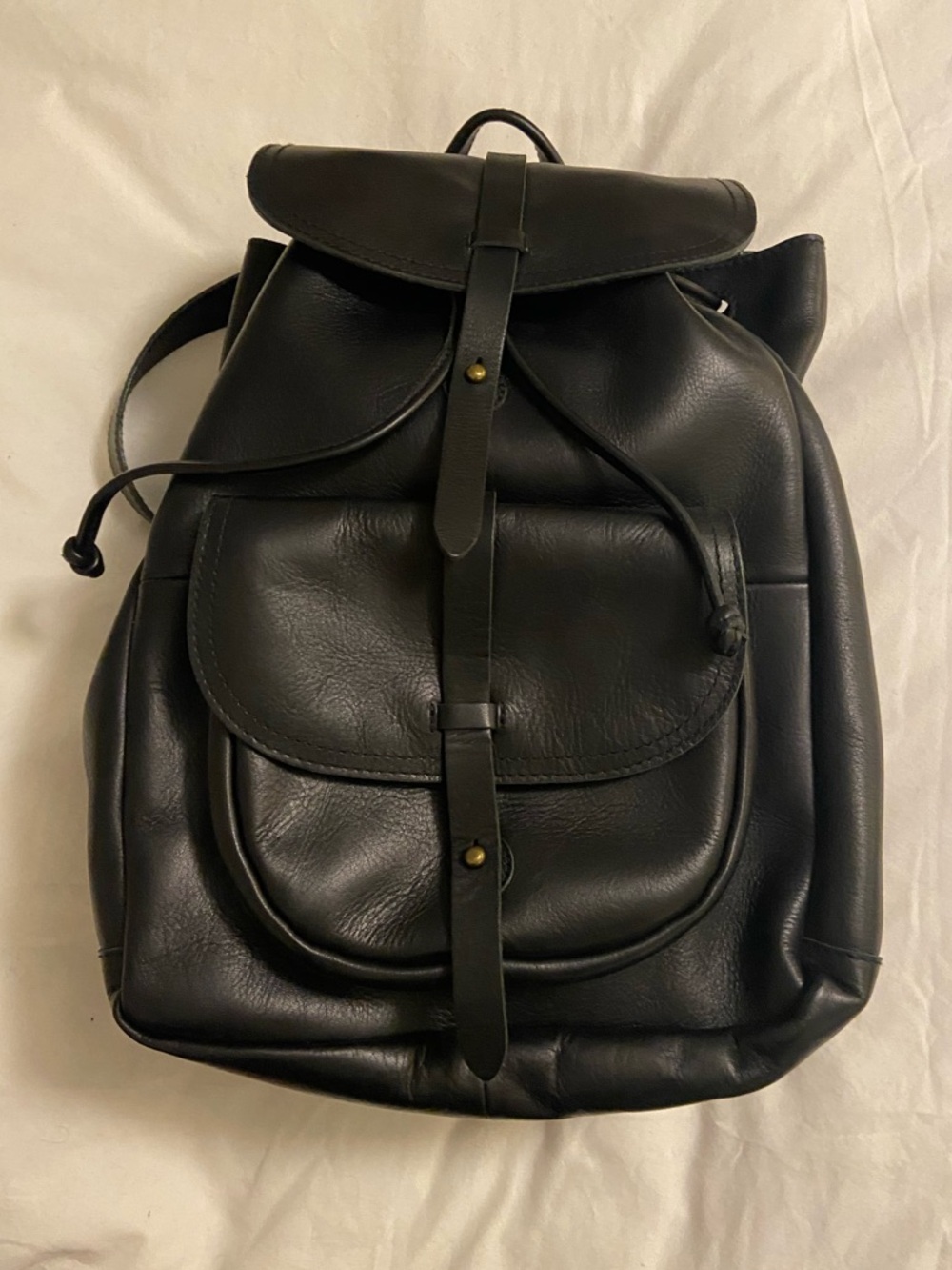 NWT Madewell Black Leather Transport Backpack